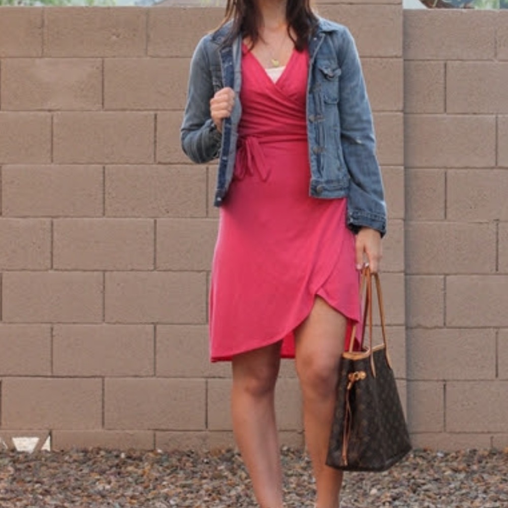 Pink wrap dress Medium Sustainable Apparel